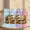 1PC Hedgehog Autumn Leaf Scene Print 750ml Color Plastic Sports Water Bottle Leakproof Flip Straw Lid Suitable for Sports Office Home Use