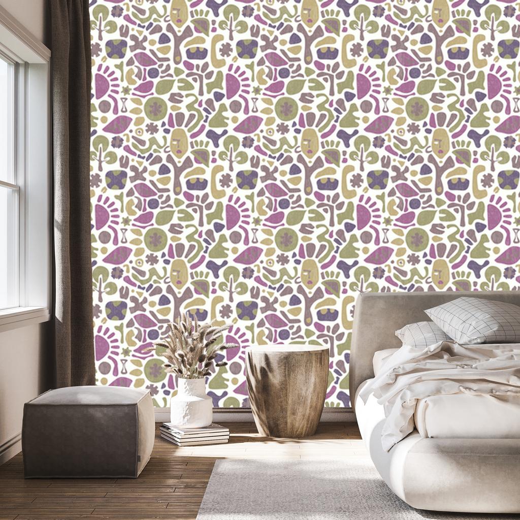 Ethnic Wallpaper Pattern In Retro Style for Living Room and Bedroom 50x1000