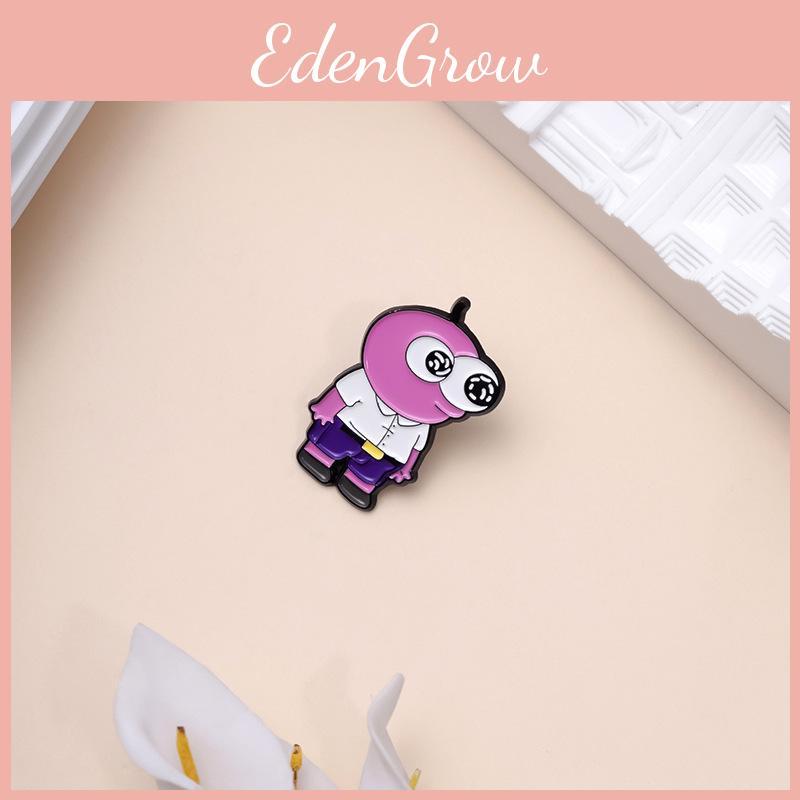 Pink Stylish Cartoon Character Brooch Featuring Big Eyes Fashionable Metal Pin Accessory