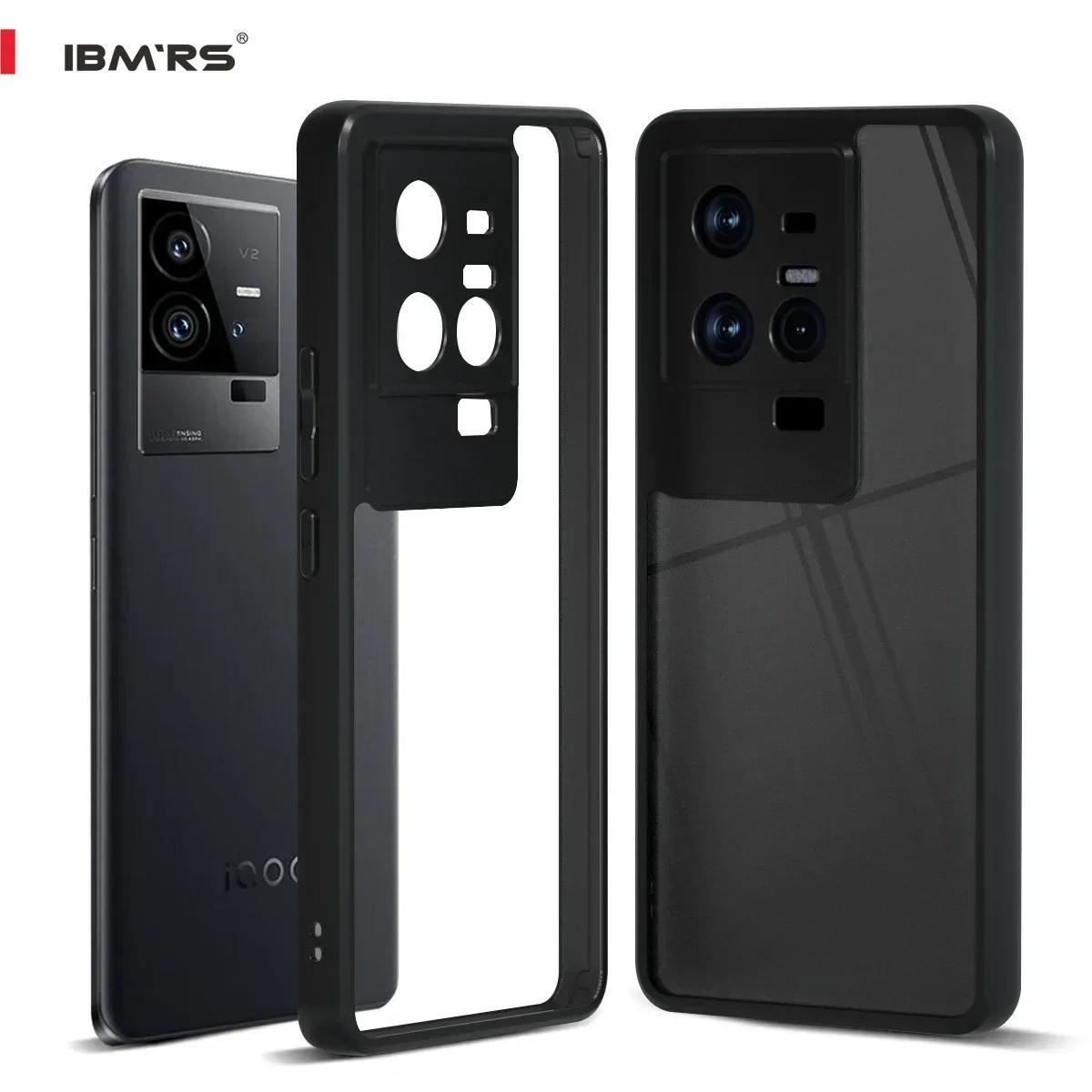 

(В комплекте ремешок на запястье)Чехол для телефона IBMRS для iQOO 11, мягкий, прозрачный, матовый, с матовой задней частью, тонкий, ударопрочный, защитный чехол - черный камуфляж transparent прозрачный