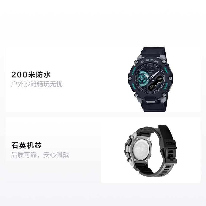 Casio G-SHOCK Series Carbon Fiber Core Protective Structure Outdoor Beach Waterproof and Shockproof 3D Quartz Movement Resin Strap GA-2200M-1APR