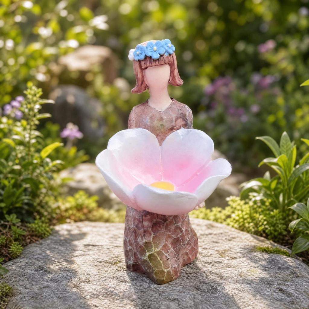Resin Garden Bird Feeder Ornament Stable for Patio
