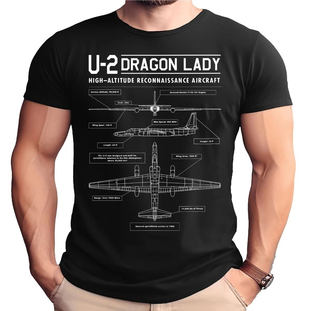 U2 Dragon Lady Blueprint Schematic Shirt S
