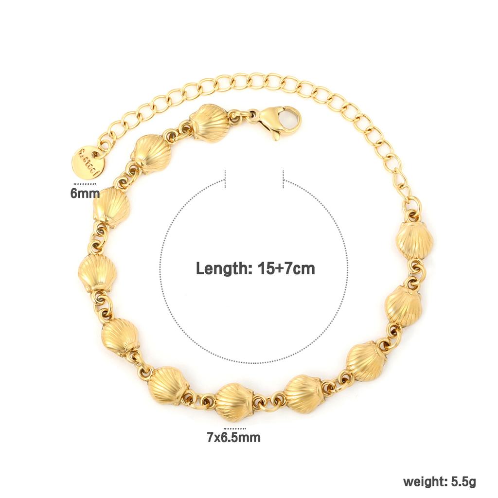 Summer Waterproof Ocean Bracelet For Women With Shell And Starfish Decor In Gold Tone Elegant Accessory