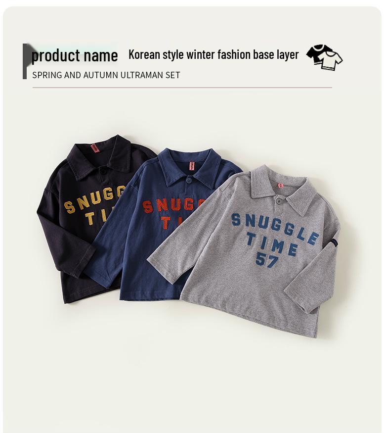 2025 Autumn Long Sleeve Korean Style T-shirt Sweatshirt for Boys & Girls - Casual Base Layer Children's Clothing