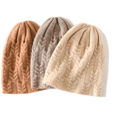 100% Kaschmir Ziegenwolle Gestrickte Mützen für Damen Winter Warm Weich Beanie Mütze Für Mädchen Gorros Herbst y2k Mode Korea Mütze Kappe