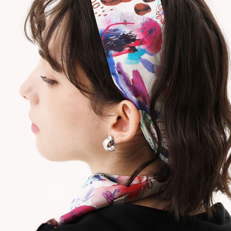 ONSZ Romantic Purple Silk Twilly Scarf