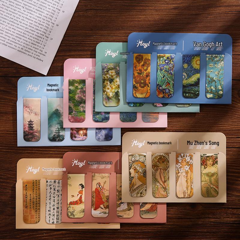 Chinese Magnetic Bookmark: Ancient Calligraphy & Art for Students