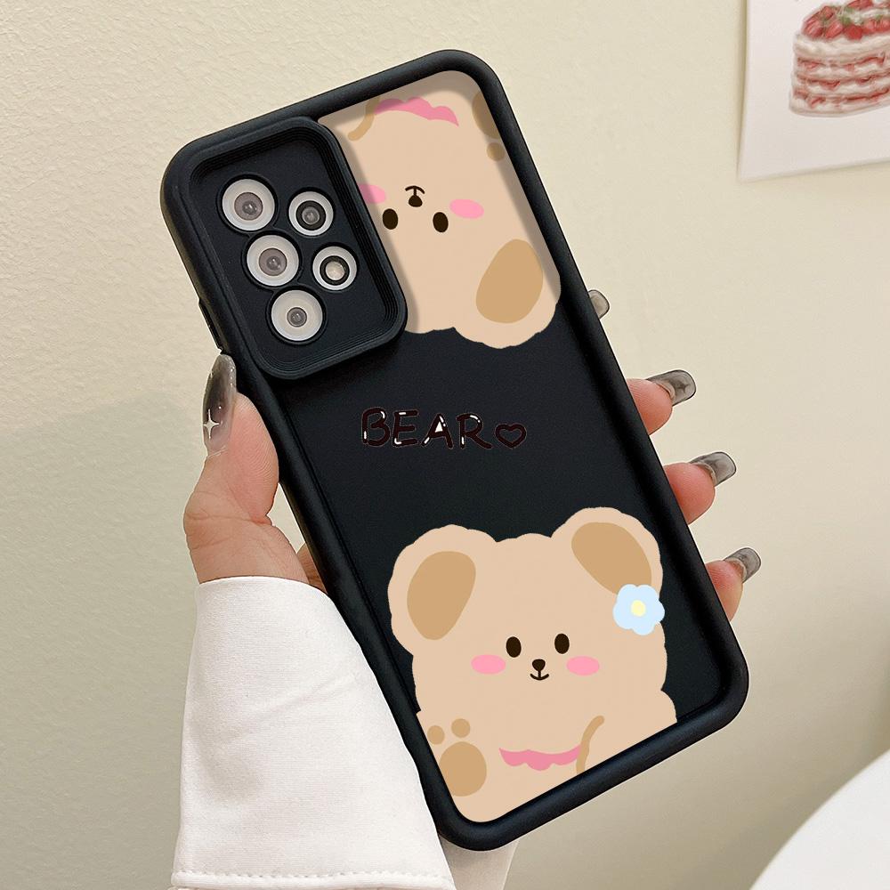 Cute Bear Soft Silicone Case For Samsung A54 5G A53 A55 A52 A34 A35 A51 A32 A25 A24 A23 A13 A14 A12 S23 Ultra S21 S20 FE Cover