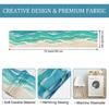 Bonhause Coastal Beach Table Runner 13x72 Inch Teal Blue Summer Ocean Kitchen Dinning Table Decoration for Indoor Outdoor Home Party Decor