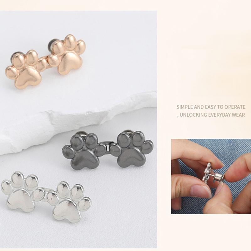 Cute Paw Prints Waist Buckle Removable Pant Clips Adjustable Waist Tightener No Sewing Required Waist Buckle