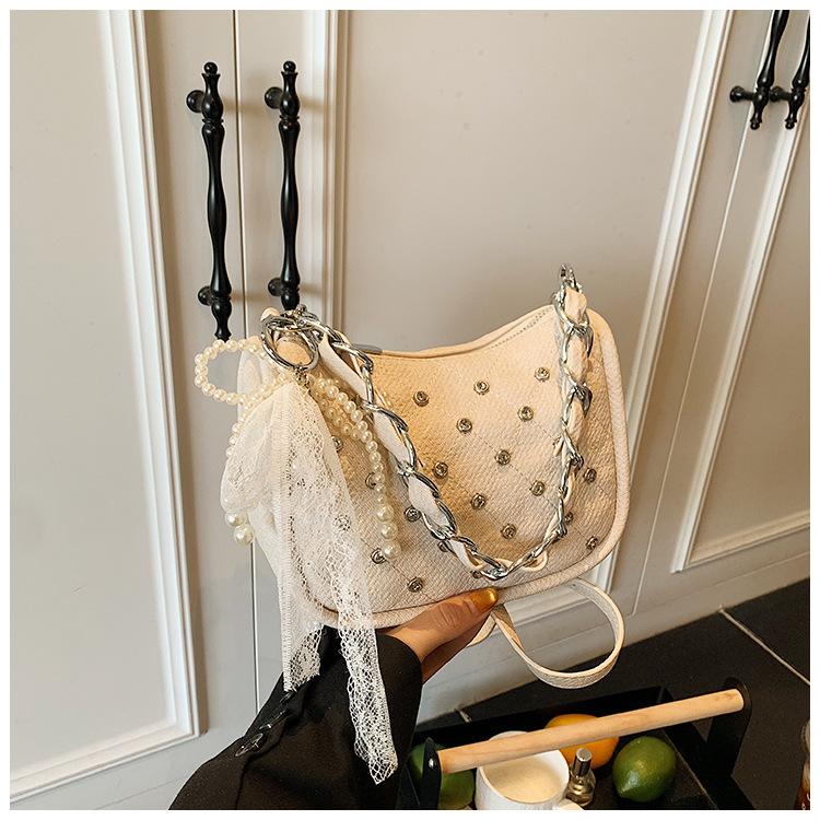 Spring and Summer New Bag Chain Bag Sweet and Cute Underarm Bag Fashionable Shoulder Messenger Bag Women