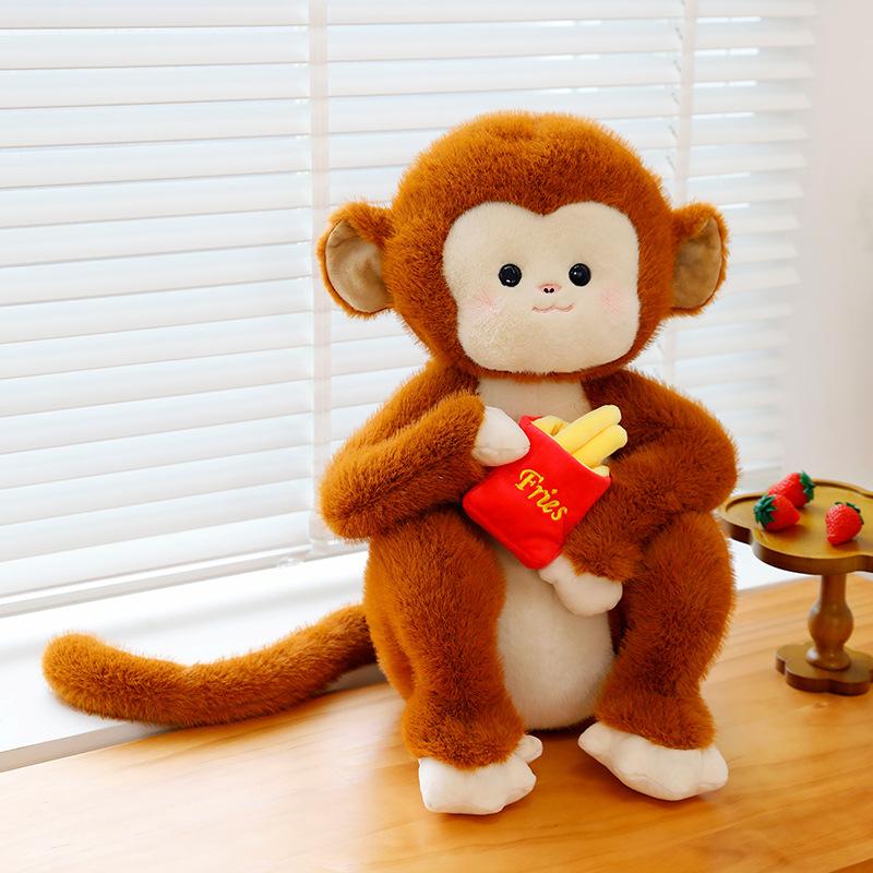 

Мультяшная картошка фри Обезьянка Джиджи Плюшевая игрушка Кукла для игрового автомата Детская подушка для сна Активный плед Брызгалка 24cm【0.14kg】