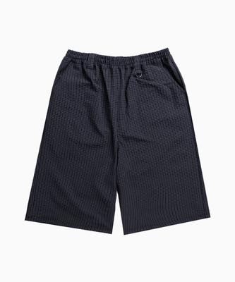 SAINTPAIN Sp Wrinkle Check Wide Elastic Bermuda Pants Charcoal