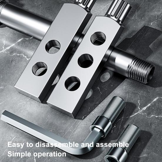 Broken Screw Extractor with Wrench Heavy Duty Metal Stripping Screws Remover Universal 1/2 3/4-Inch Faucet Angle Valve Wire Removal Tool