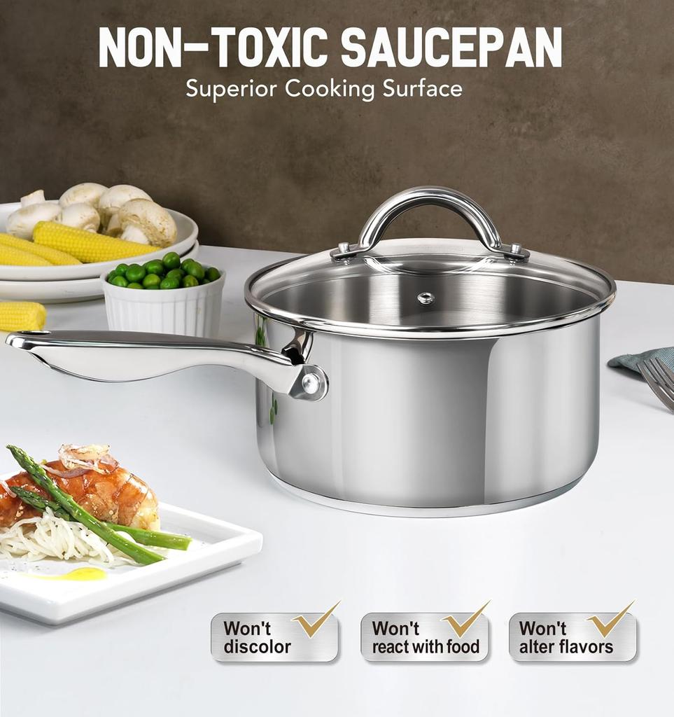 MICHELANGELO 3QT Stainless Steel Steaming and Cooking Dualpurpose Soup Pot Set Suitable for All Stoves Such As Induction Cookers