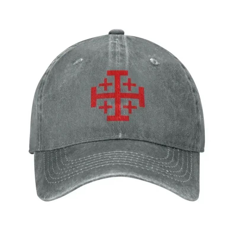 Individuelle Jerusalem Königreich Kreuz Baseballkappe Verstellbar Unisex Baumwolle Tempelritter Kreuzzüge Papa Hut Perforierte Unisex Snapback Kappen