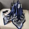 Vintage Paisley Square Scarf Dla Kobiet Jedwabne Szale Apaszka Damska Nadruk Opaska Na Głowę Owija Foulard Hidżab Opaski Do Włosów