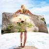 Samoyed Dog Beach Towel Cute Pet Bath Towel Microfiber Quick Dry Travel Sport Spa Swimming Pool Towels Absorbent Bikini Cover Up
