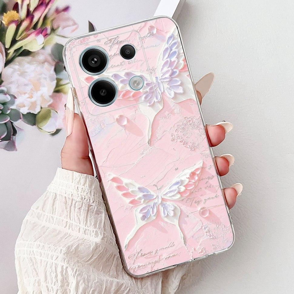 For Xiaomi Redmi Note 13 Pro 5G Case Fashion Butterfly Soft Silicone Phone Back Cover For Redmi Note 13 Note13 Pro Case Funda
