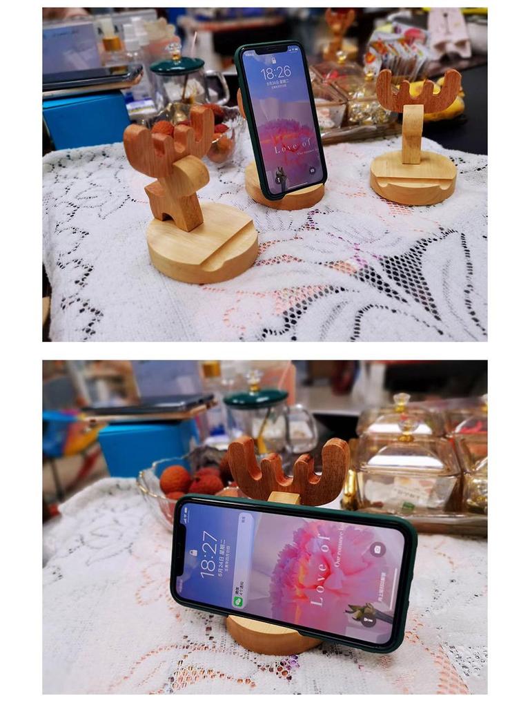 Universeller Telefon- und Tablet-Ständer aus Massivholz