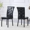 A Set of 2 Black Vintage Crocodile Leather Upholstered Dining Chairs, with Crystal Buckle and Faux Leather, Add Elegance and Mystery To Dining Area