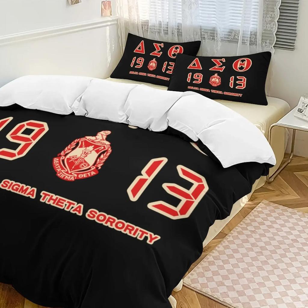 Delta Sorority Sigma Theta DST Bedding Set Boys Girls Twin Queen Size Duvet Cover Pillowcase Bed Kids Adult Home Textileextile