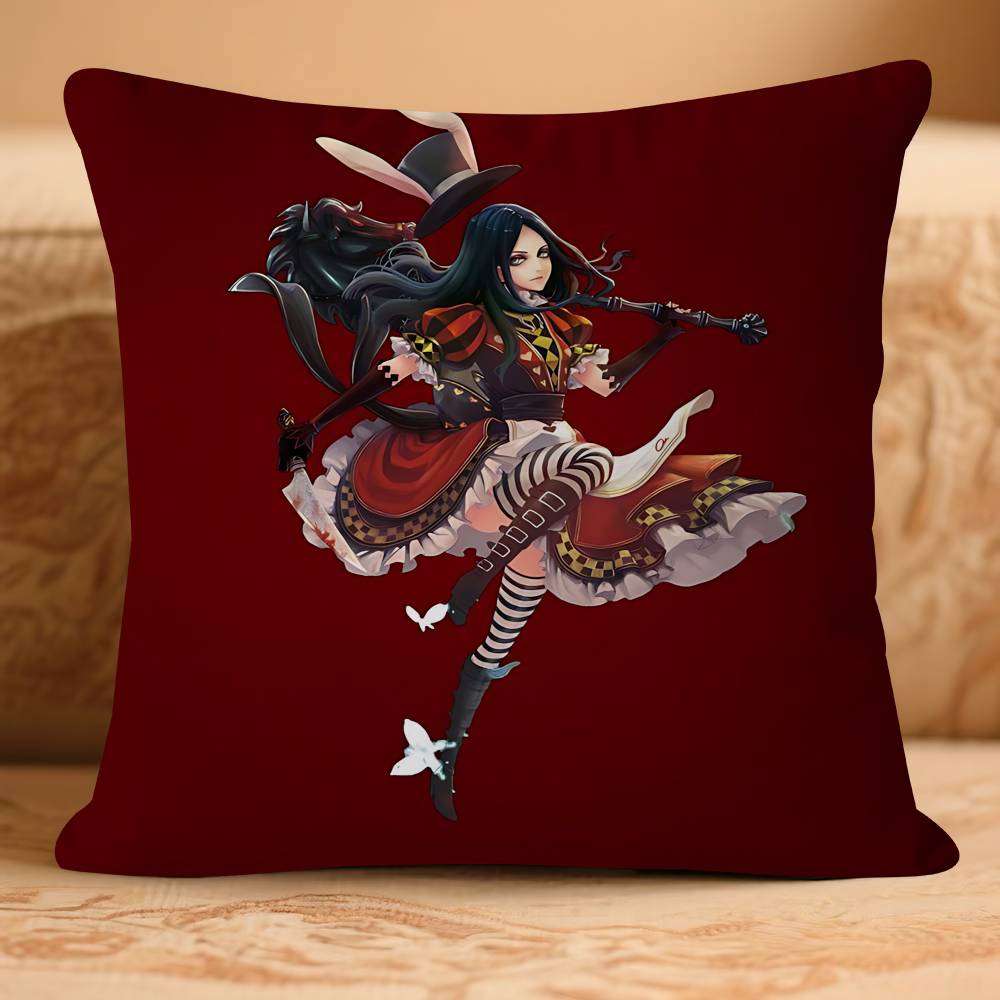 GAME AliceS Madness Returns Pillow Case Removable Washable Cushion Cover – All-Season Soft Linen