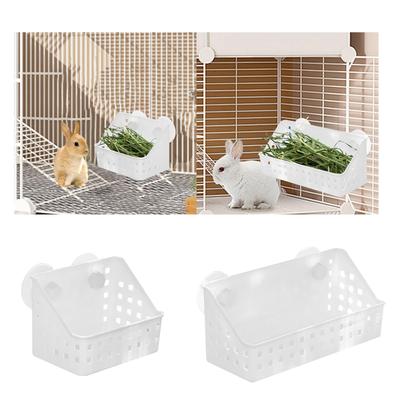 Bunny Food Feeding Manger Grass Rack Guinea Pig Feeder Box Cage Supplies for Small Animal Pet Feeding