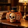 Halloween Skull Pumpkin Treat Candy Storage Jar Resin Candy Container for Candy Storage, Dessert Table Use, Shelf Display, Entry Table Placement