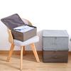 Foldable Cotton & Linen Zipper Storage Box with Lid - Sealed Clothing Organizer