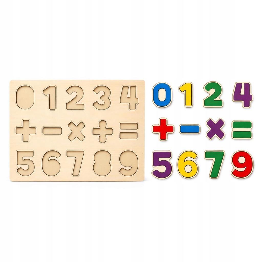 Wooden Puzzle Numbers Mathematics 15 pcs Montessori Learning