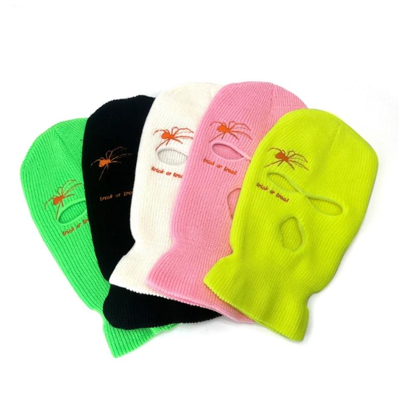 Embroidery Spider Face Mask Motorcycle Tactical Face Cover Balaclava Ski Mask Full Face Mask Cosplay Halloween Mask