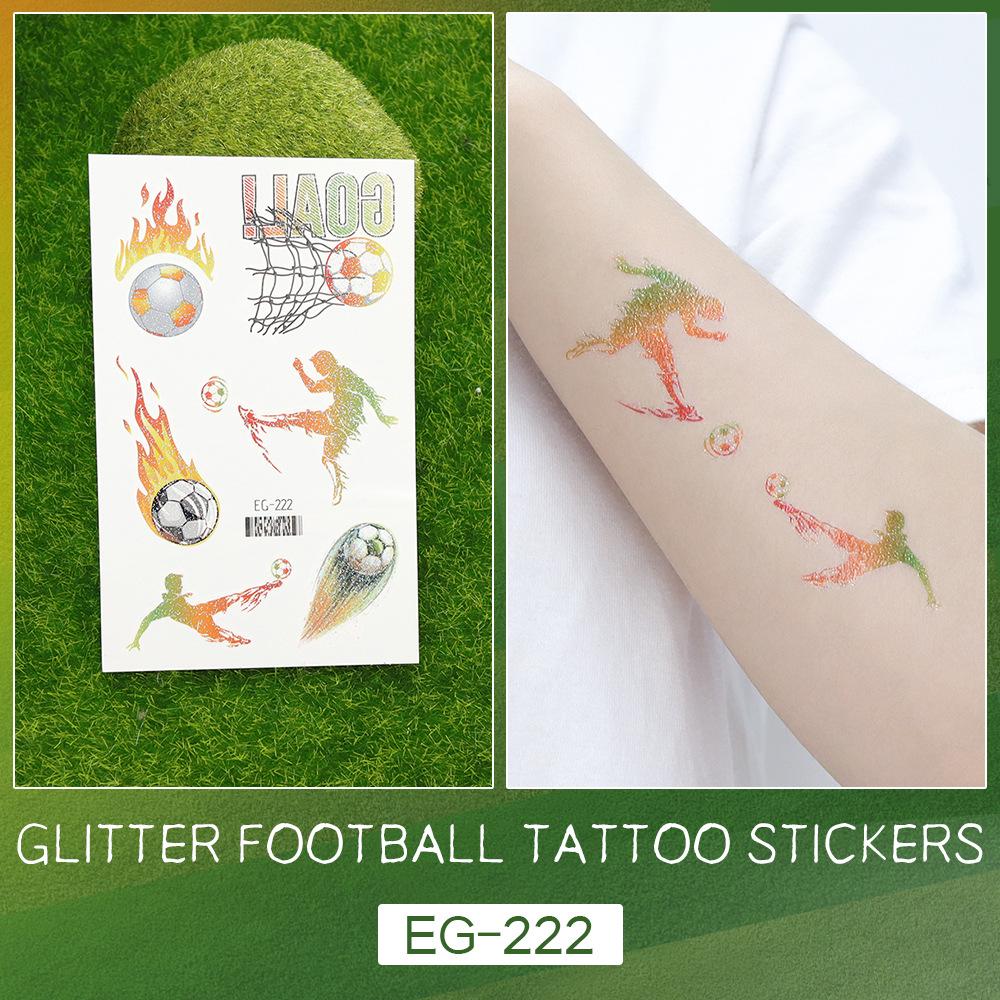 2026 World Cup Waterproof Glitter Football Face Tattoos