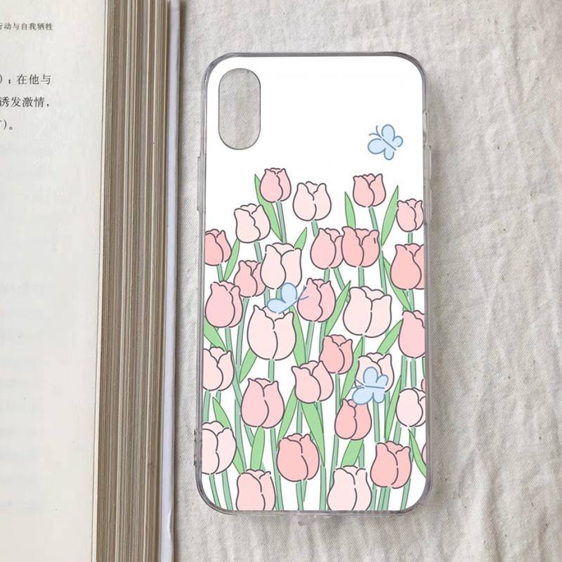 Tulip flower Phone Case for iPhone 11 12 13 Mini Pro Max 8 7 6 6S Plus X 5 S SE 2020 XR XS 10 case