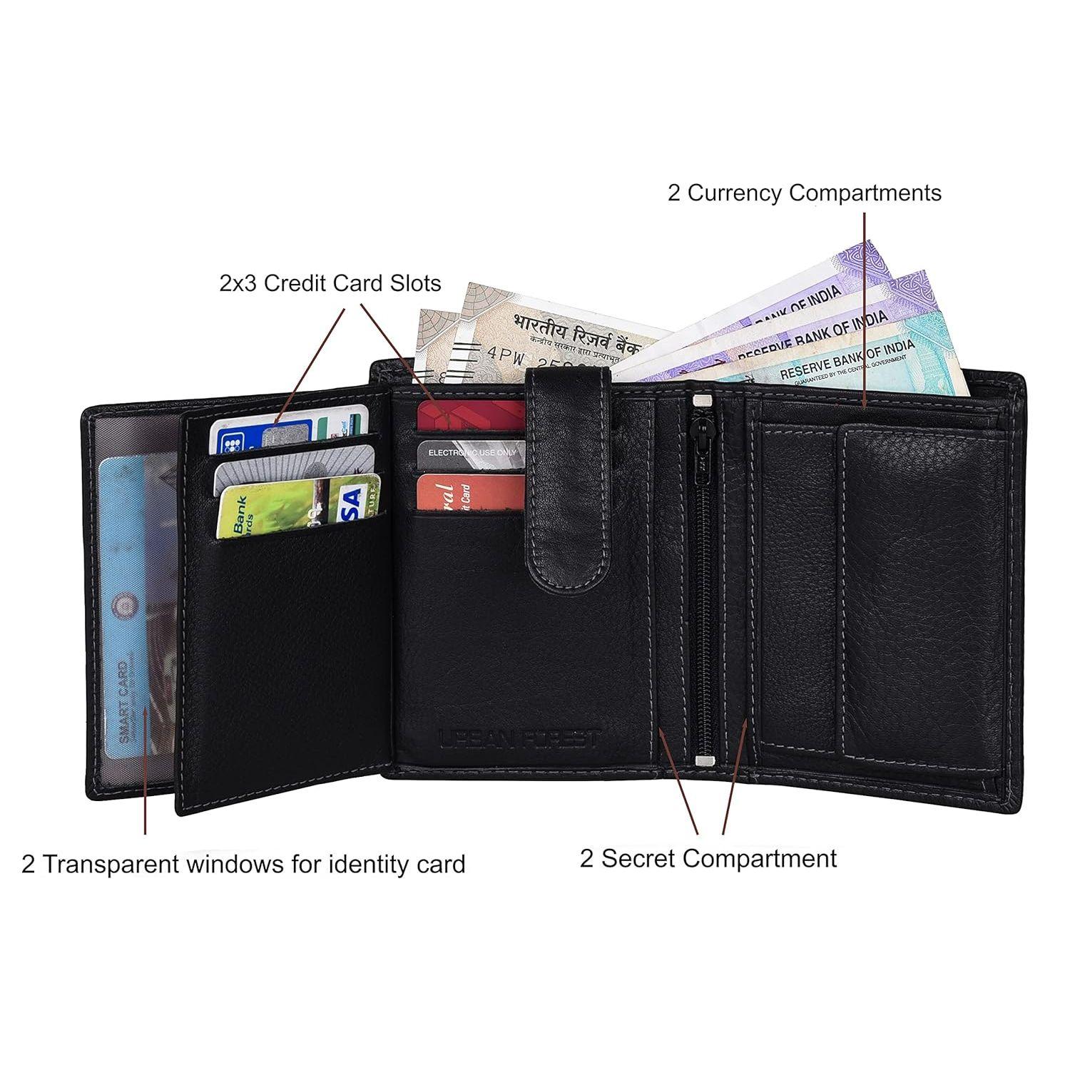 Мужской черный кожаный кошелек Orlando — фото 2