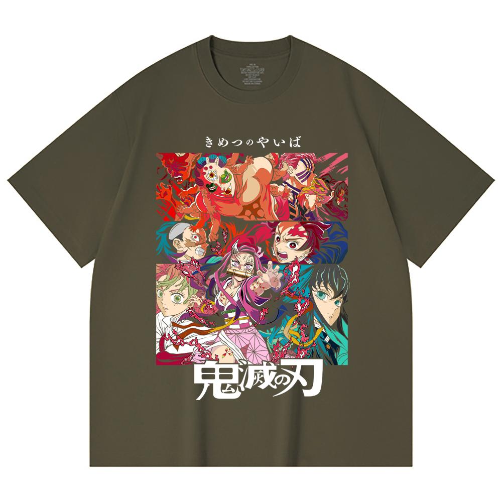 230 Gsm 100% Cotton Demon Slayer V26 Print Unisex Heavy Cotton T Shirt