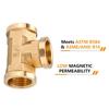 Raccordi a T in Ottone Robusto Connettore per Tubi a Tre Vie Filettatura da 1/2 per Linee Acqua Gas Olio e Sistemi Meccanici
