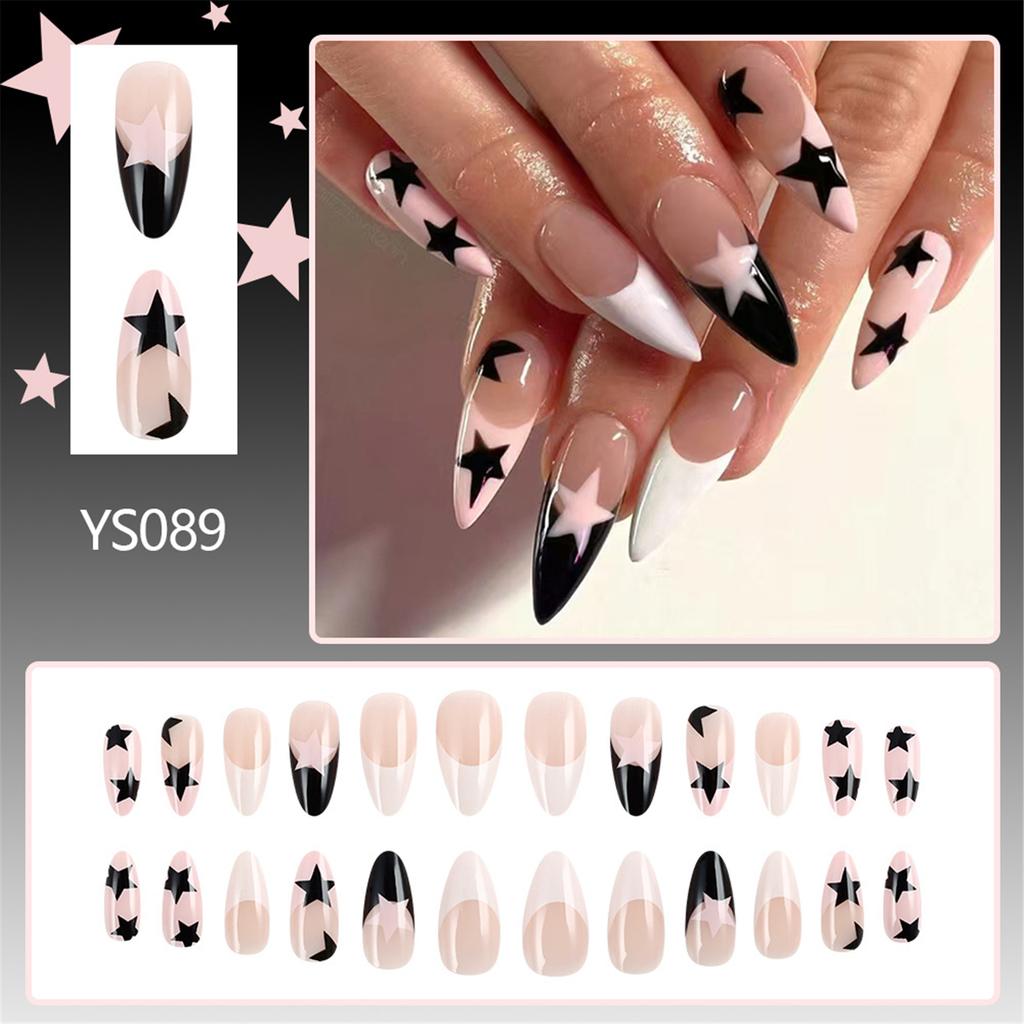 Aufdrücknagel Mandelform Künstlicher Nagel Glänzend Aufkleben Nagel Natürlich Vollständige Abdeckung Falscher Nagel Acryl Aufkleben Nagel für Frauen