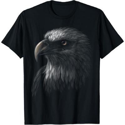Süßer Weißkopfseeadlerkopf schwarze Kunst für Liebhaber Adler Vögel T-Shirt