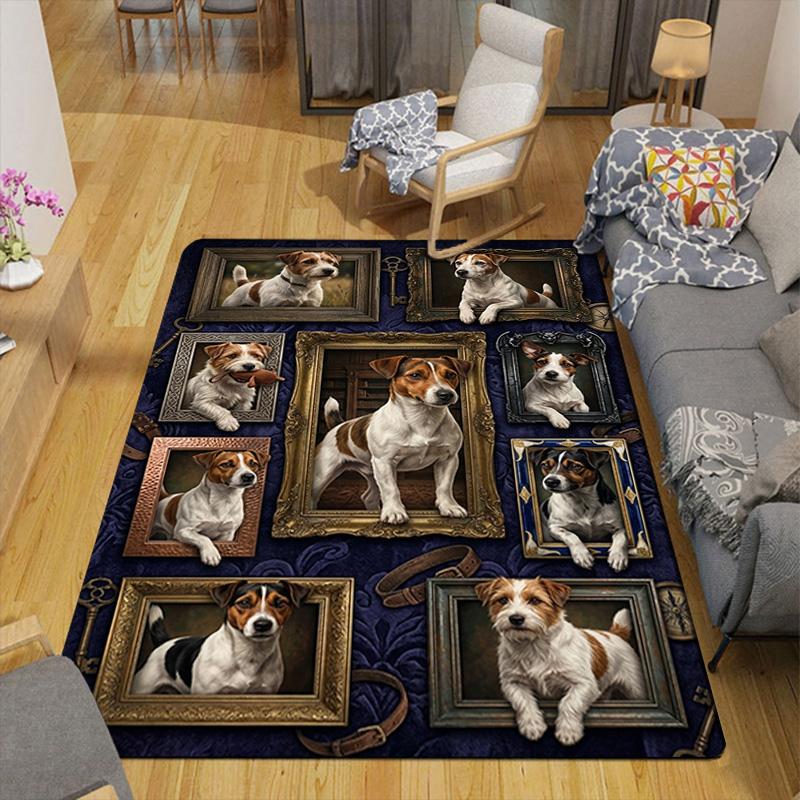 Canine Portraits Gallery Pattern Rug Floor Mat for Living Room or Bedroom Soft and Comfortable Carpet a Gift for Birthday and Holiday.
