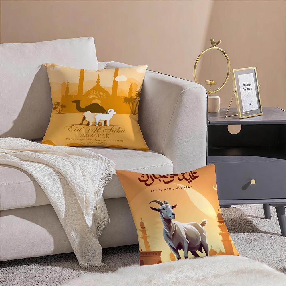 Fashion Daily Life E-Eid Al-Adhas Cushion Cover Linen Pillowcase Soft For Sofa Bed Home Room Decor