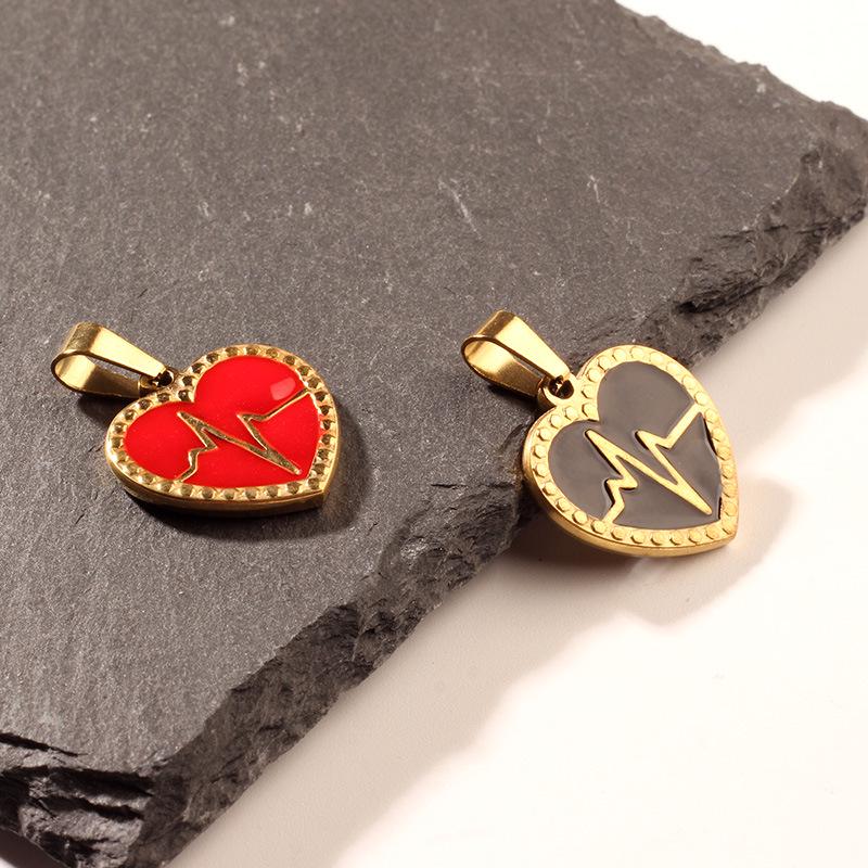 Retro Französisches Rotes Herzschlag Liebe Herz Anhänger: Stilvolles & Vielseitiges Accessoire für Damen