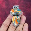 Orange Spiny Oyster Handmade Gemstone Pendant, 925 Solid Sterling Silver Pendant, For Thanksgiving