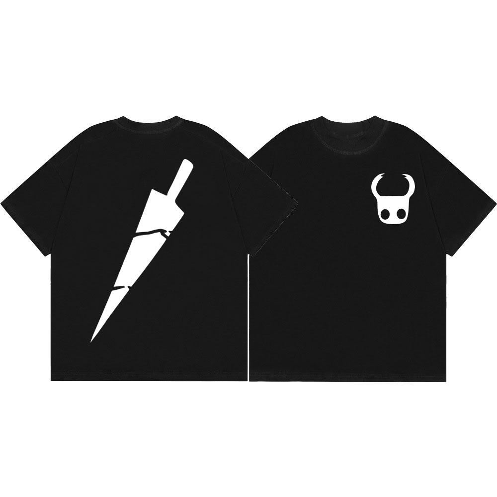 Hot Game Hollow Knight Double Sided Graphic T Shirts Fashion Cartoon Short Sleeve T-shirt Men Women Casual Cotton T-shirts