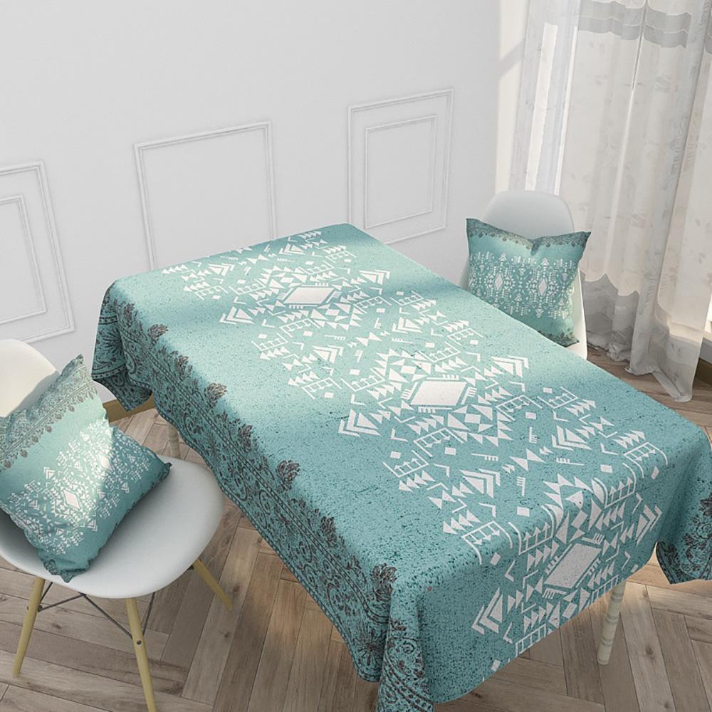 

Водонепроницаемая льняная скатерть в быту в этническом стиле с ретро-рисунком, скатерть для отеля, прямоугольная кухонная скатерть 40-70cm