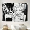 VIKAMA NANA Black And White Cartoon Tapestry Retro Anime Girl Style Background Cloth Ins Style Room Decoration Home Decoration