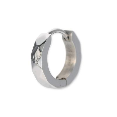 [LION HEART] Hoop Earring for Men, Single Earring, Stainless Steel, Hypoallergenic, Silver Color, Simple Design, Perfect for Boyfriend/Men