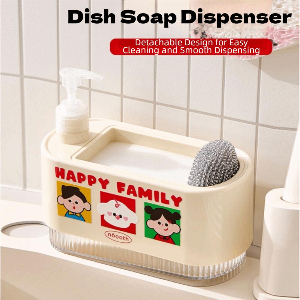 Leak-Proof Hand Soap Dispenser with Sponge Wipe Dual Soap Dispenser  Countertop