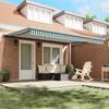 Retractable Awning Green and White 4 X 3 M Linen and Aluminum